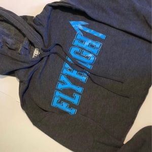 Crop Hoodie! FLYHIGH⬆️ Clothing Brand! Size M 
"Grey/Fluorescent Blue”